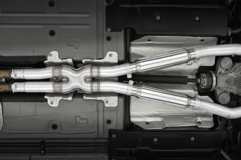 MBRP 15-16 Dodge Challenger RT 5.7L Aluminized Steel 3in Dual Rear Cat-back Quad Tips - Street S7115AL S7115AL Photo - Mounted