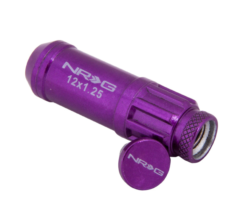 NRG M12 x 1.25 Steal Lug Nut w/ dust cap cover Set 21 pc Purple LN-LS710PP-21 Photo - Primary