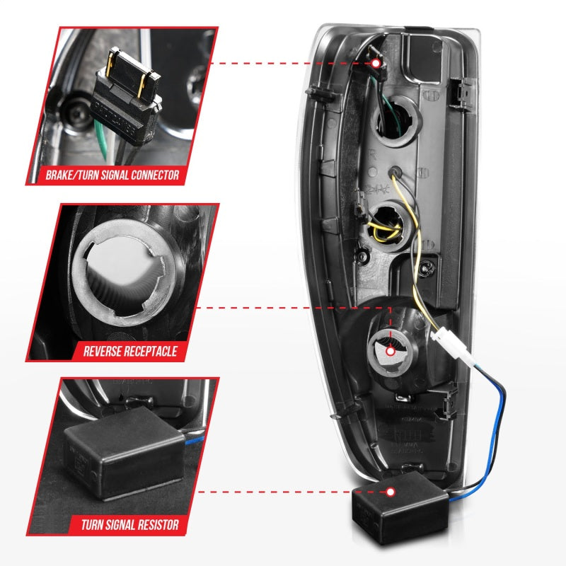 ANZO 2004-2012 Chevrolet Colorado/ GMC Canyon LED Tail Lights w/ Light Bar Black Housing 311382 311382 Photo - Unmounted