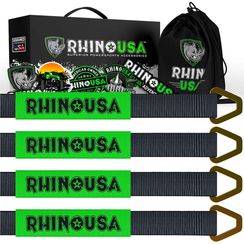 Rhino USA Axle Tie Down Straps (4-Pack) 2In X 38In - Black RNO-AXLESTRAPS RNO-AXLESTRAPS Photo - Primary