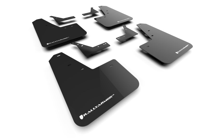 Rally Armor 2021+ Dodge Ram 1500 TRX Black UR Mud Flap - White Logo MF128-UR-BLK-WH MF128-UR-BLK-WH Photo - Primary