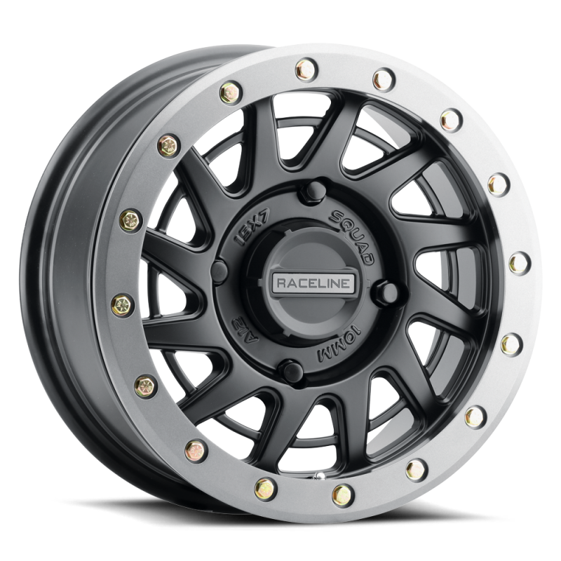 Raceline A12BG Squad 15x7in/4x156 BP/10mm Offset/132.5mm Bore - Black & Gunmetal Ring Beadlock Wheel A12BG-57056+10 A12BG-57056+10 Photo - Primary