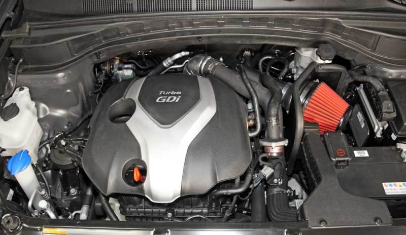 AEM Induction AEM 14-15 Hyundai Sante Fe L4 2.0L - Cold Air Intake System - Gunmetal Gray 21-749C 21-749C Photo - Mounted