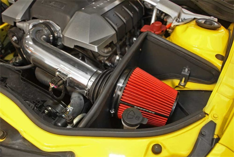 Spectre 10-12 Chevy Camaro V8-6.2L F/I Air Intake Kit - Clear Anodized w/Red Filter 9908 9908 Photo - Mounted