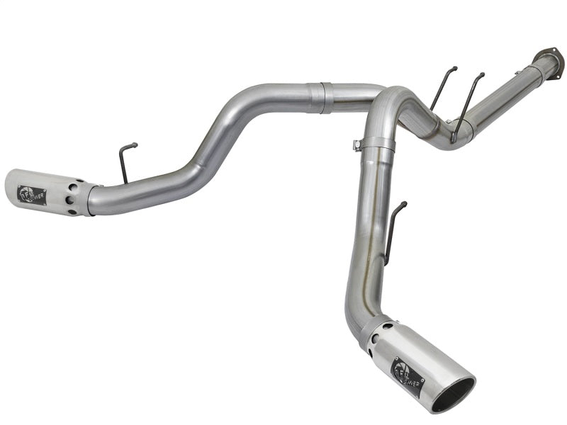 aFe Large Bore-HD 4in 409 Stainless Steel DPF-Back Exhaust System w/Polish 49-43092-P Photo - Primary