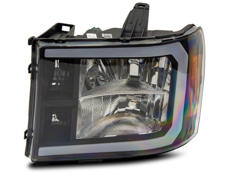 Raxiom 07-13 GMC Sierra 1500 Axial Series Headlights w/ LED Bar- Blk Housing (Clear Lens) S531791 S531791 Photo - Close Up