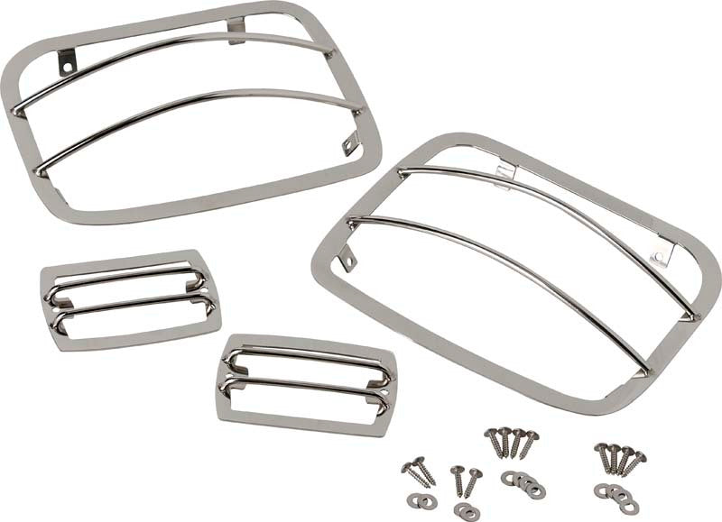 Kentrol 87-95 Jeep Wrangler YJ Light Guard Set 4 Pieces - Polished Silver 30558 30558 Photo - Primary