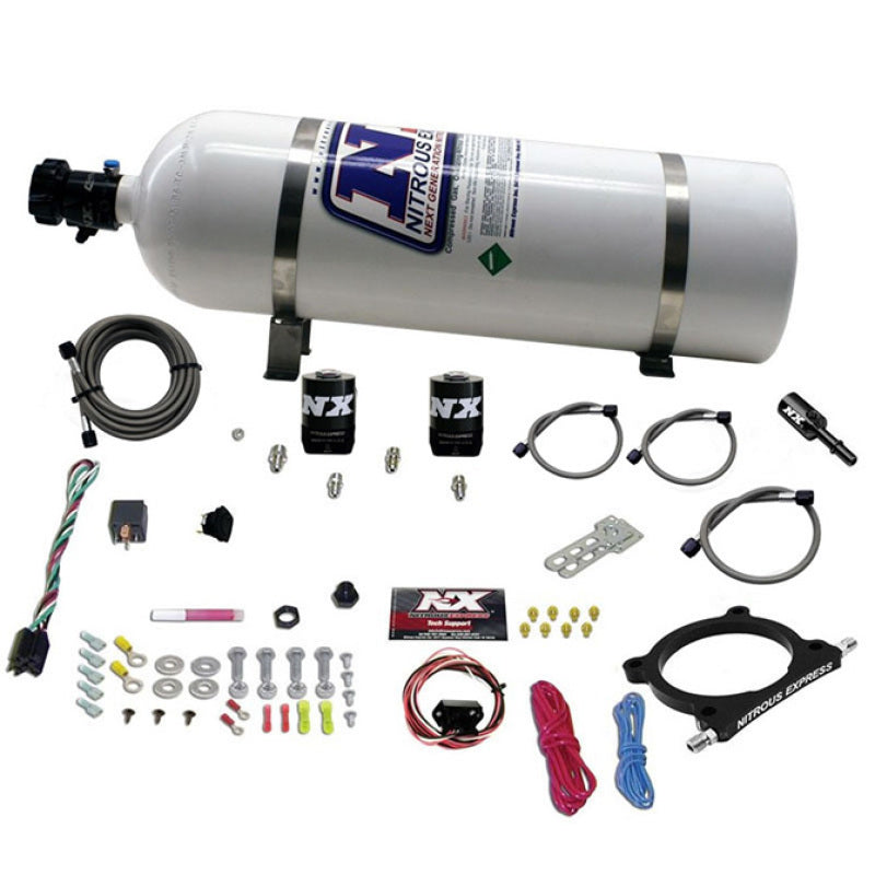 Nitrous Express 11-15 Ford Mustang GT 5.0L High Output Nitrous Plate Kit (50-250HP) w/15lb Bottle 20951-15 20951-15 Photo - Primary