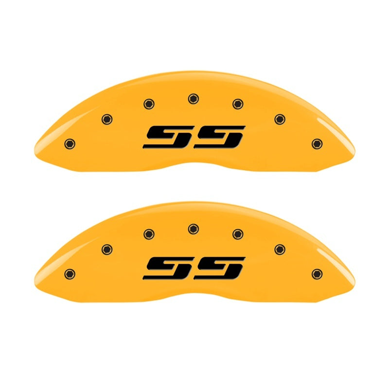 MGP 2 Caliper Covers Engraved Silverado SS Yellow Finish Blk Char 10 Chevy Silverado 1500 14207FSS3YL 14207FSS3YL Photo - Primary