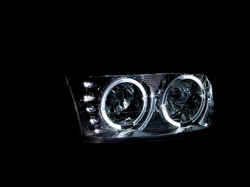 Anzo 1999-2006 Gmc Sierra 1500 Crystal Headlights w/ Halo and LED Chrome 111208 Photo - Mounted