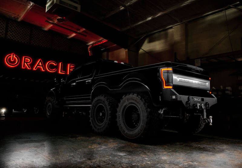 ORACLE Lighting 17-22 Ford F-250/350 (Black Series) Flush Mount LED Tail Lights 5896-504-T 5896-504-T Photo - lifestyle view
