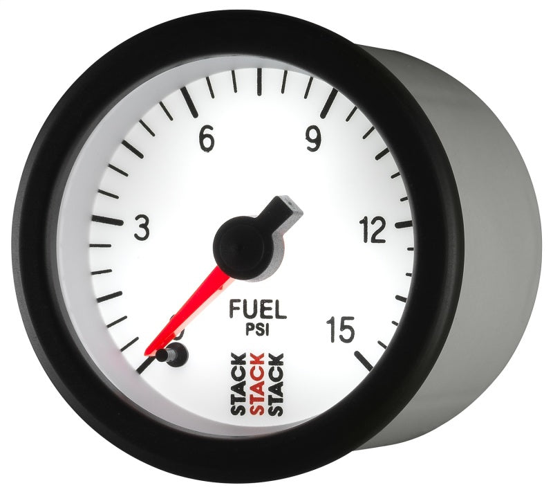 Autometer Stack 52mm 0-15 PSI 1/8in NPTF Male Pro Stepper Motor Fuel Pressure Gauge - White ST3354 ST3354 User 3