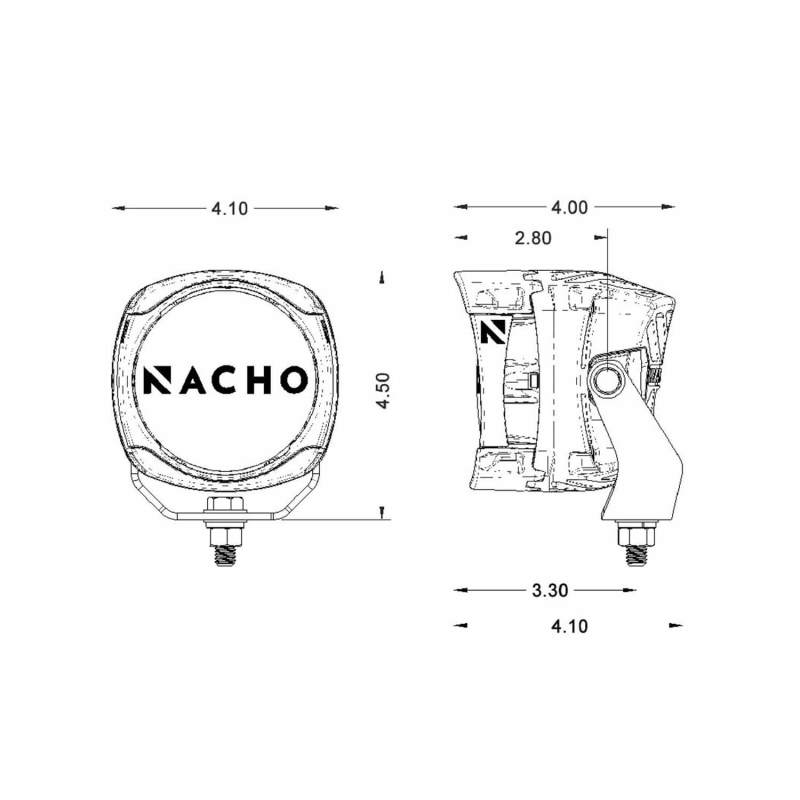 ARB Nacho 4in Offroad / SAE Combo Amber LED Light PM471 PM471 Technical Drawing