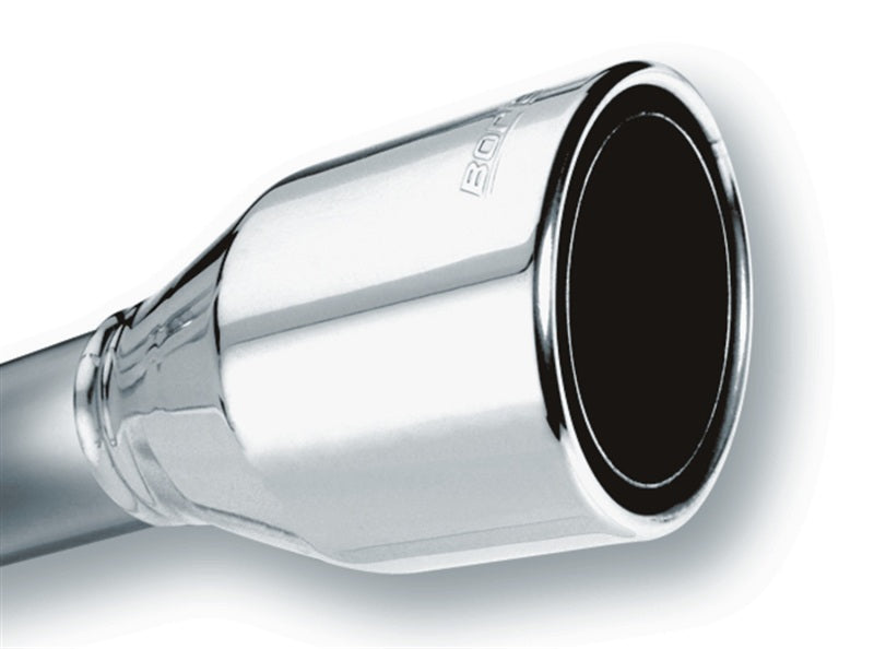 Borla 2.5in Inlet 4.5in Round Rolled Angle Cut Phantom X 7.75in Long Embossed Universal Exhaust Tips 20247 20247 Photo - Primary