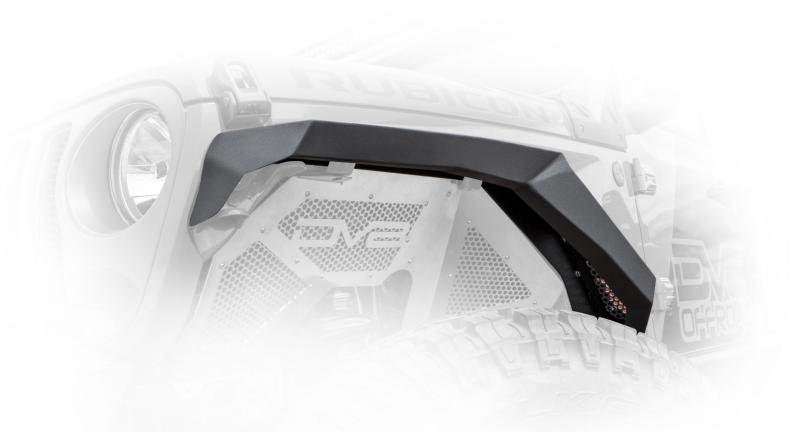 DV8 Offroad 2018+ Jeep Wrangler JL Armor Fenders w/ LED Turn Signal Lights FDJL-01 FDJL-01 Photo - Close Up