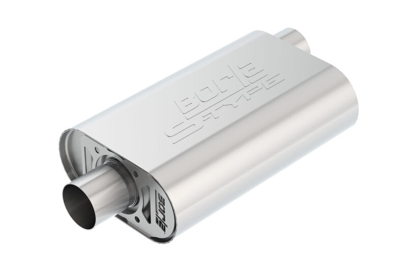Borla CrateMuffler SBC Hot 350/383 2.5 inch Offset/Center 14in x 4.35in x 9in Oval Muffler 400819 400819 Photo - Primary