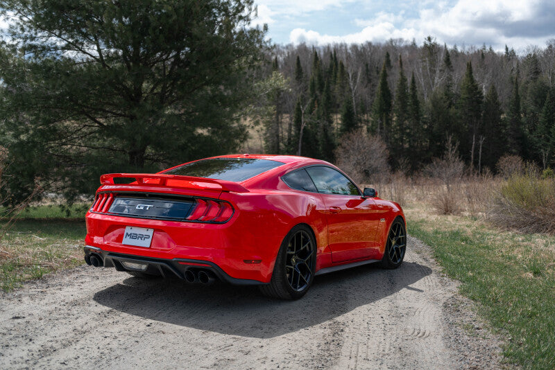 MBRP 18- Mustang 5.0L 3in Ca t Back Exhaust Quad Dual MBRS7207BLK S7207BLK Photo - lifestyle view