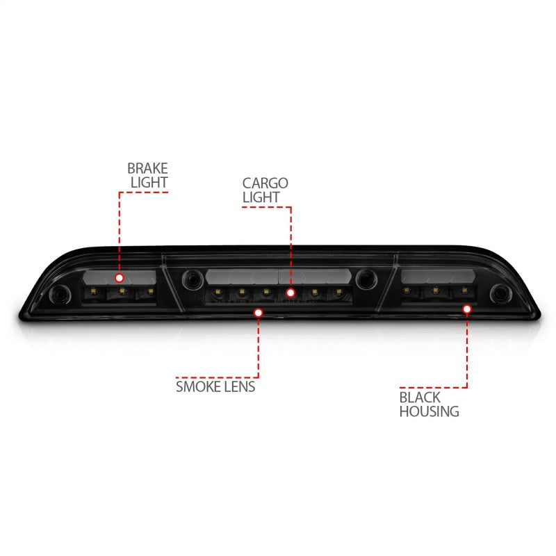 ANZO 15-20 Ford F-150 - F-450 LED Third Brake Light - Black Housing/Smoke Lens 531112 531112 Photo - Unmounted