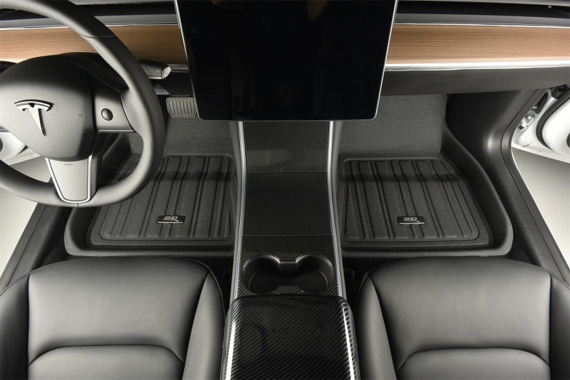 3D MAXpider 2020-2022 Tesla Model 3 Elitect 1st & 2nd Row Floormats - Black E1TL02601809 E1TL02601809 Photo - Mounted