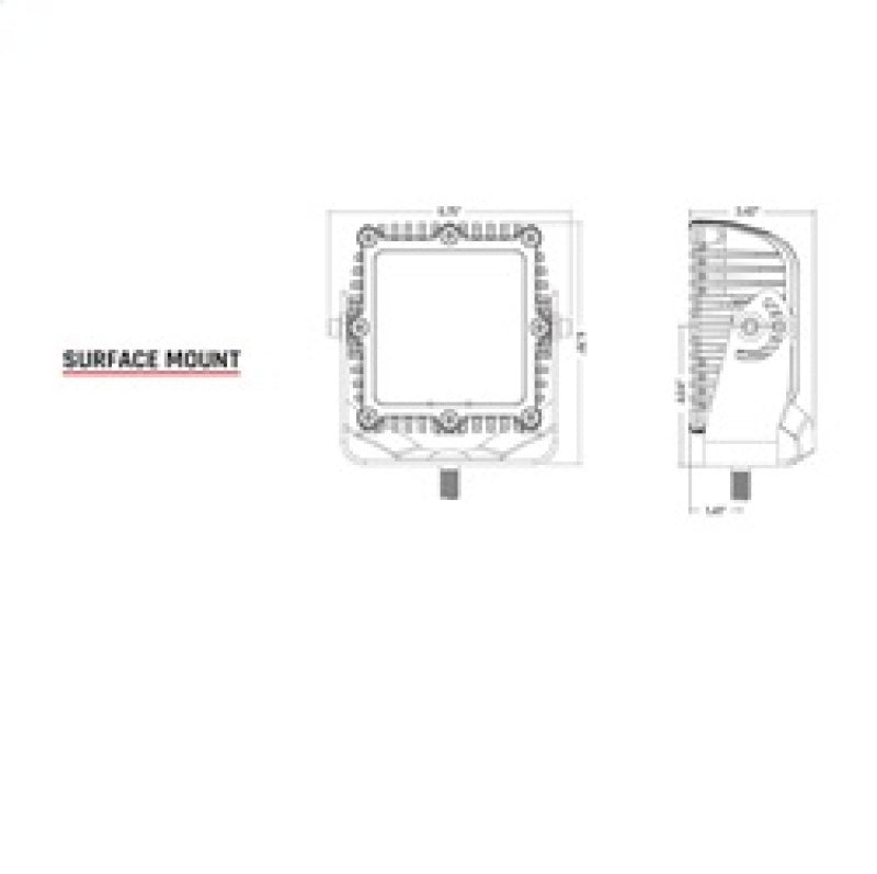 Rigid Industries Q-Series Spot w/ Amber PRO Lens 244293 244293 Technical Drawing