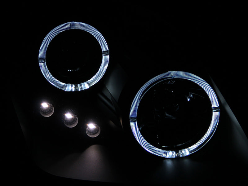 Anzo 1997-2001 Honda Prelude Projector Headlights w/ Halo Black w/ LED 121341 Photo - Mounted