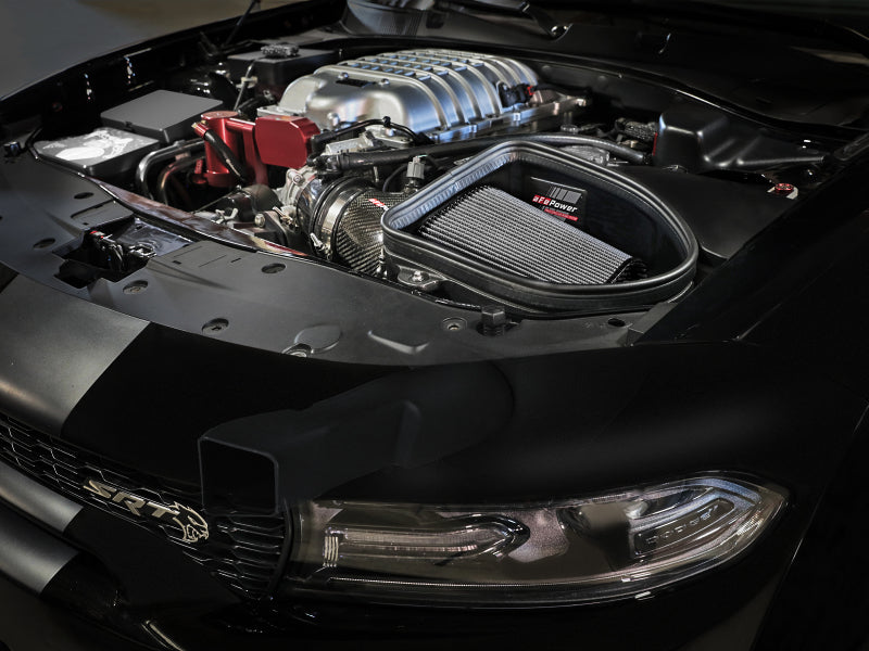 aFe Dodge Charger SRT Hellcat Redeye 21-23 V8-6.2L Track Series Stage-2 Carbon Fiber Intake System 57-10027D 57-10027D Photo - Mounted