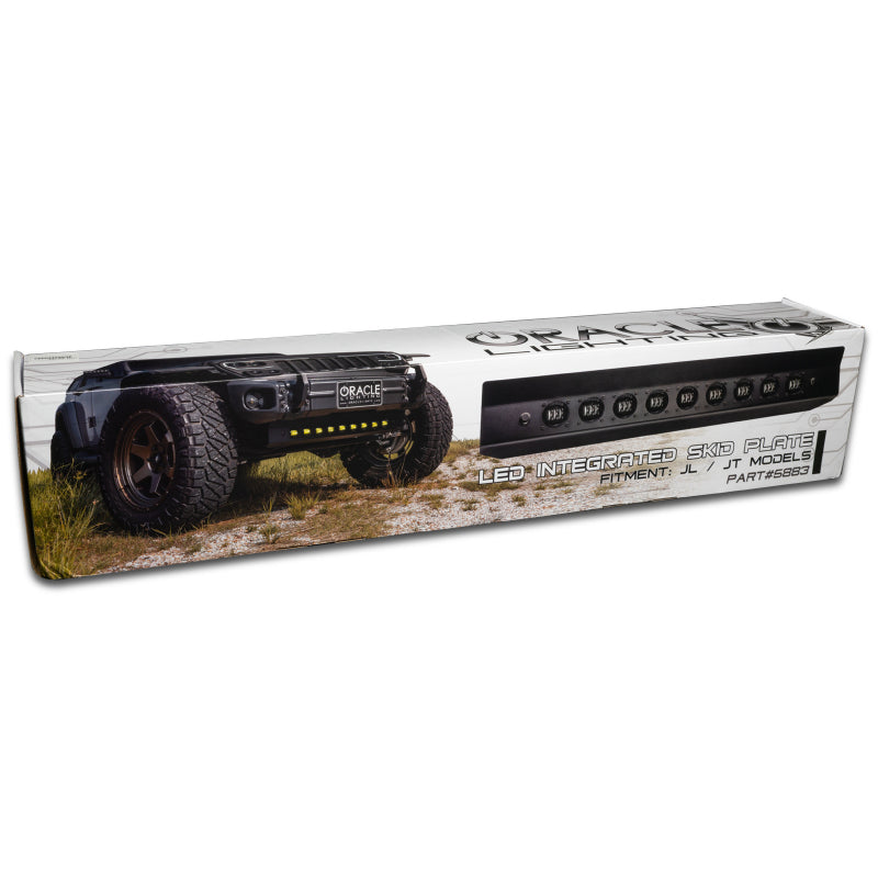 ORACLE Lighting 18-22 Jeep Wrangler JL/ 20-22 Gladiator JT Skid Plate w/ Integr LED Emitters - Amber 5883-005 5883-005 Photo - in package