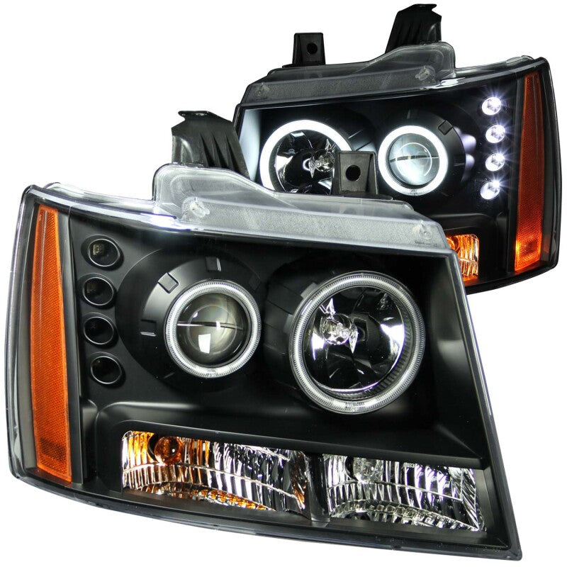 Anzo 2007-2013 Chevrolet Avalanche Projector Headlights w/ Halo Black(CCFL) 111109 Photo - Primary