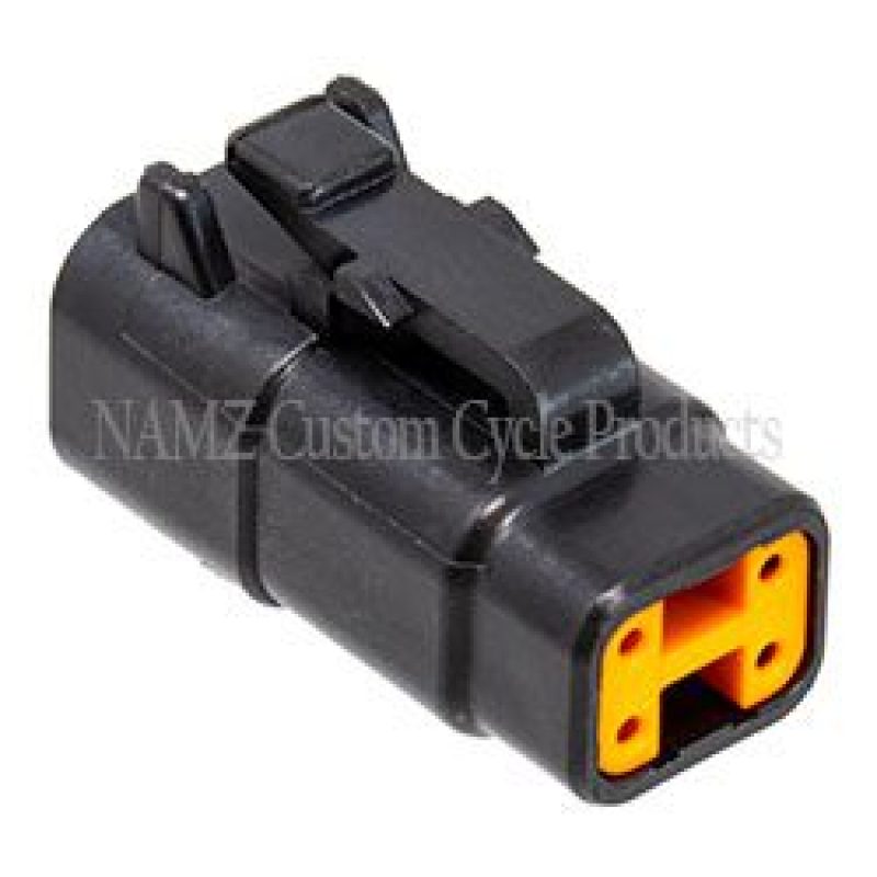 NAMZ Deutsch DTM 4-Position Plug w/4 Stamped Terminals & Wedgelock - Black (HD 74114-98BK) MDP-4B MDP-4B Photo - Primary