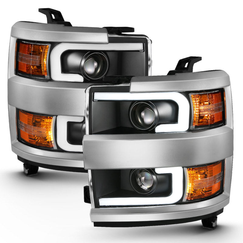 Anzo 2015-2016 Chevrolet Silverado Projector Headlights w/ Plank Style Desi 111359 Photo - Unmounted