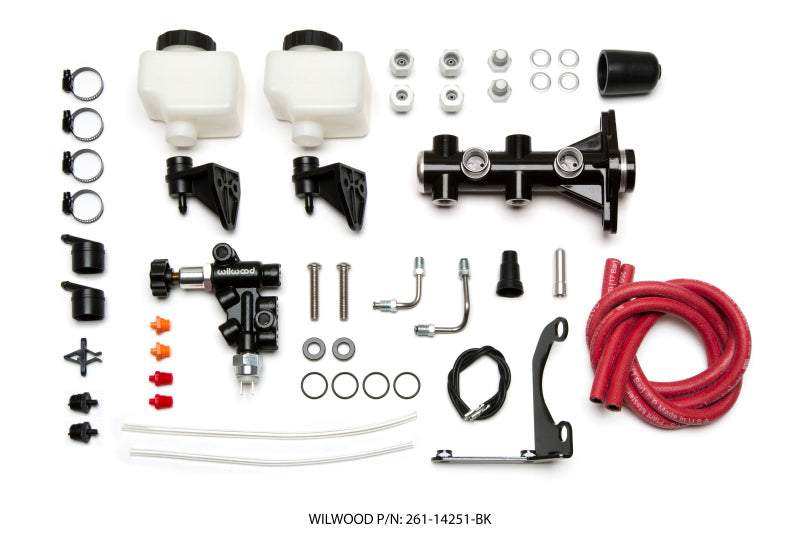 Wilwood Tandem Remote M/C Kit w L/H Brkt & Prop Valve 261-14251-BK Photo - Primary