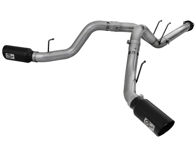 aFe Large Bore-HD 4in 409 Stainless Steel DPF-Back Exhaust w/Black Tip 15-16 Ford Diesel V8 Trucks 49-43122-B 49-43122-B Photo - Primary