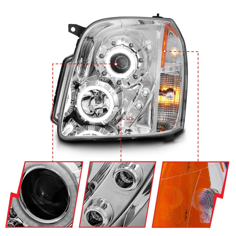 Anzo 2007-2014 Gmc Yukon Projector Headlights w/ Halo Chrome (CCFL) 111147 Photo - Unmounted