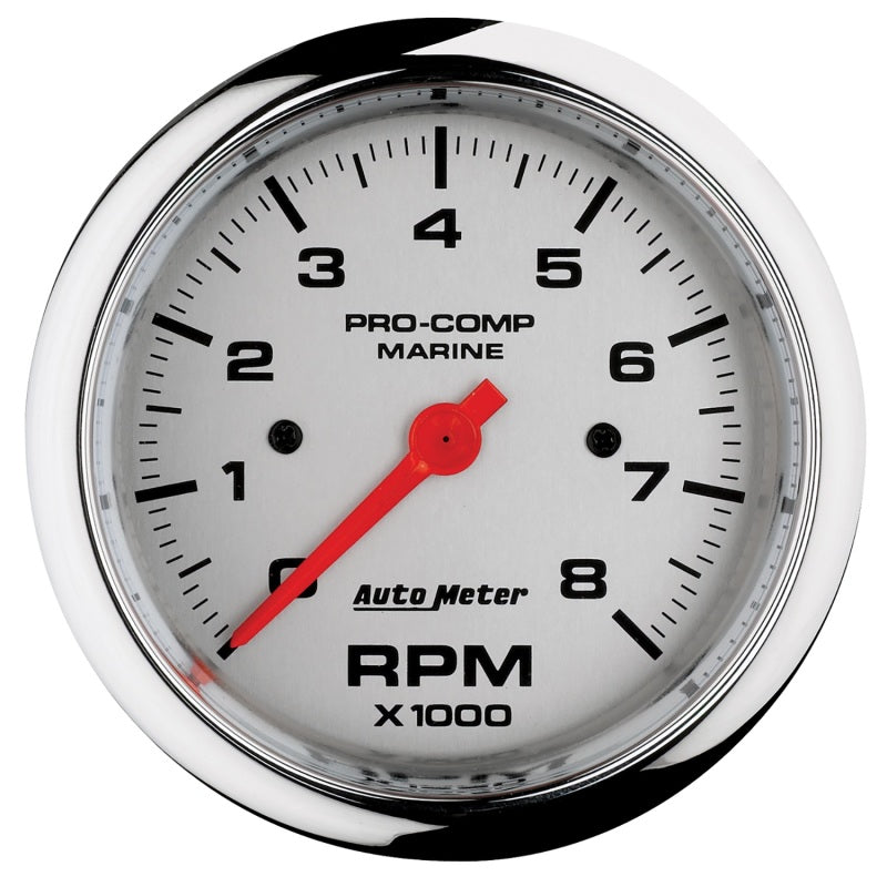 Autometer Gauge, Tachometer, 3 3/8", 8k RPM, Marine Chrome 200779-35 Photo - Primary
