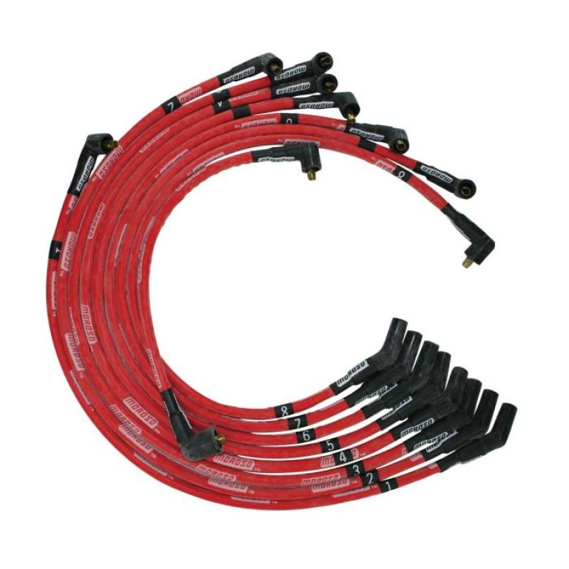Moroso Ford 351C/390/429/460 Sleeved Non-HEI 135 Boots Ultra Spark Plug Wire Set - Red 52575 52575 User 1