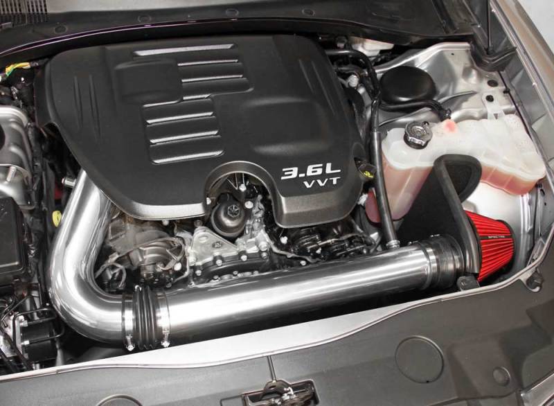 Spectre 11-17 Challenger/Charger 3.6L Air Intake Kit - Polished w/Red Filter 9028 9028 Photo - Mounted