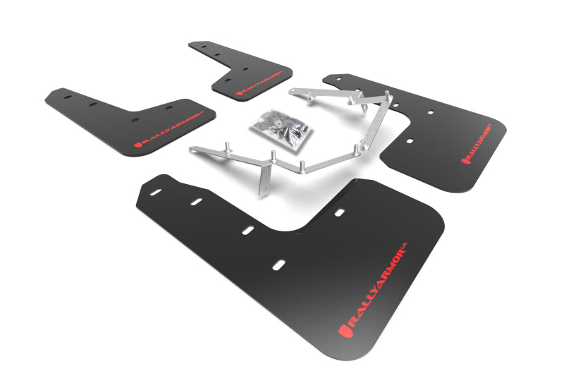 Rally Armor 17-21 Honda Civic EX / EX-L / LX (Hatchback) Black UR Mud Flap Red Logo MF71-UR-BLK/RD MF71-UR-BLK/RD Photo - Primary