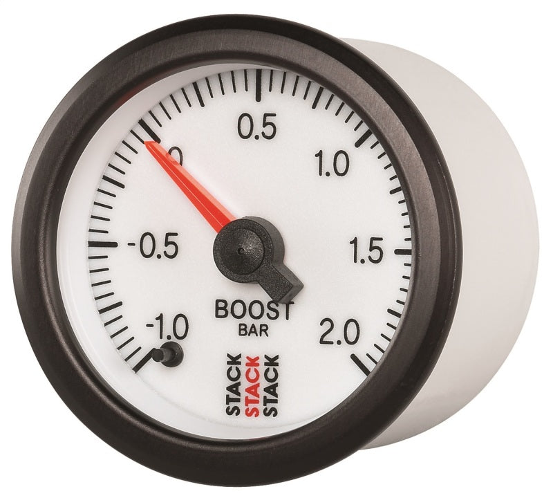 Autometer Stack 52mm -1 to +2 Bar (Incl T-Fitting) Pro Stepper Motor Boost Pressure Gauge - White ST3361 ST3361 User 2