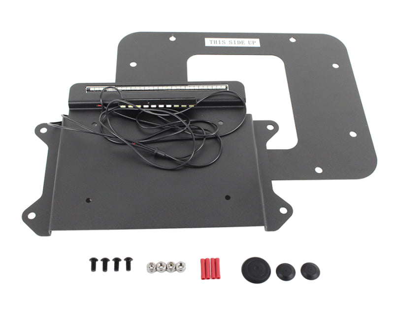 Kentrol 07-09 Jeep Wrangler JK BackSide License Plate Mount with LEDs - Textured Black 80707 80707 Photo - Primary