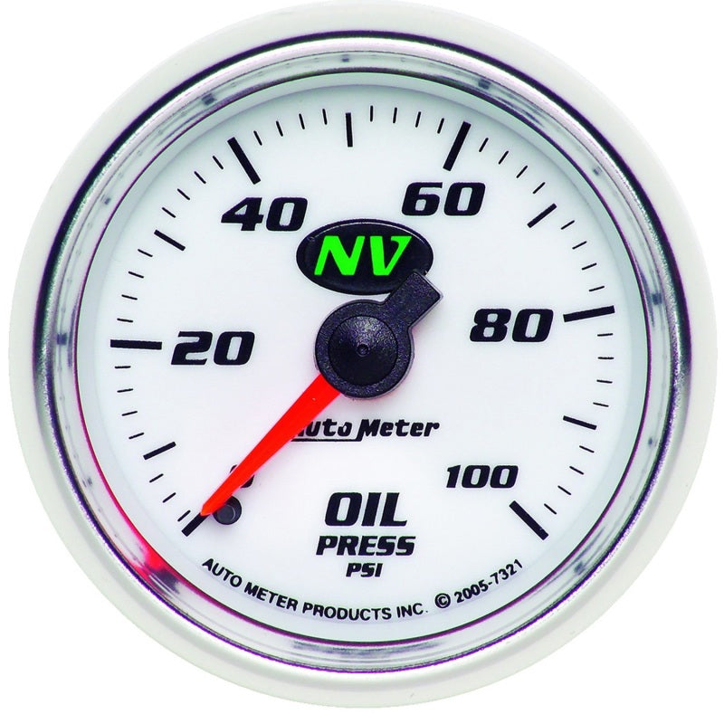 Autometer Gauge, Oil Pressure, 2 1/16", 100psi, Mechanical, Nv 7321 Photo - Primary
