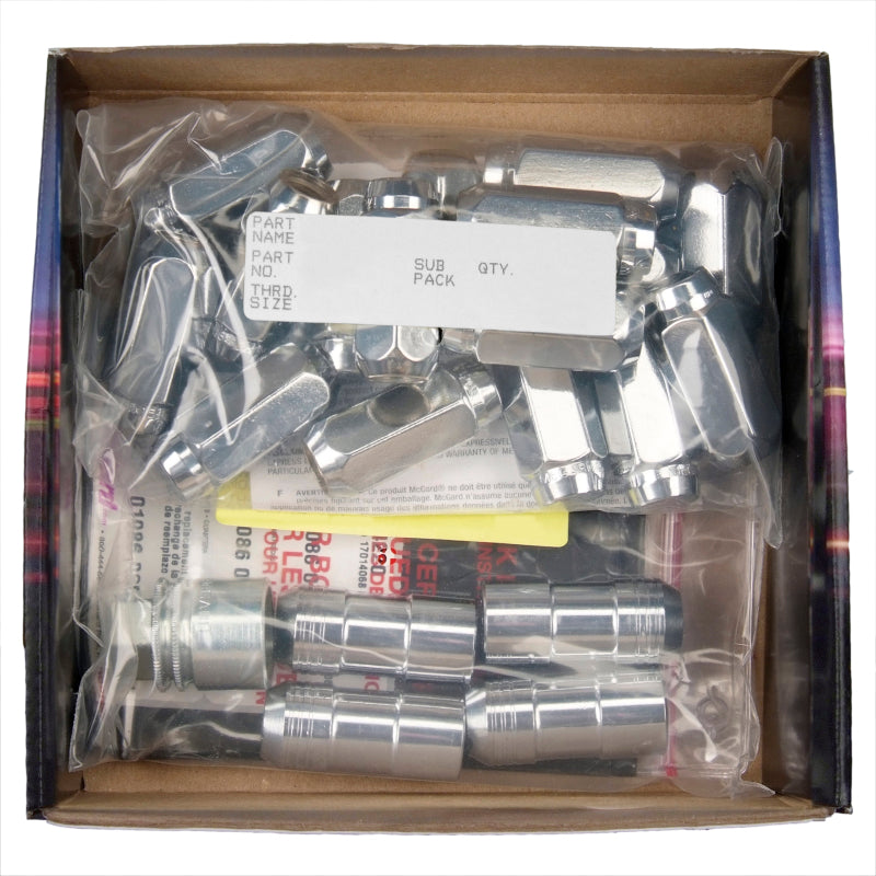 McGard 8 Lug Hex Install Kit w/Locks (Cone Seat Nut) M14X1.5 / 22mm Hex / 1.635in. Length - Chrome 84825 84825 Photo - in package