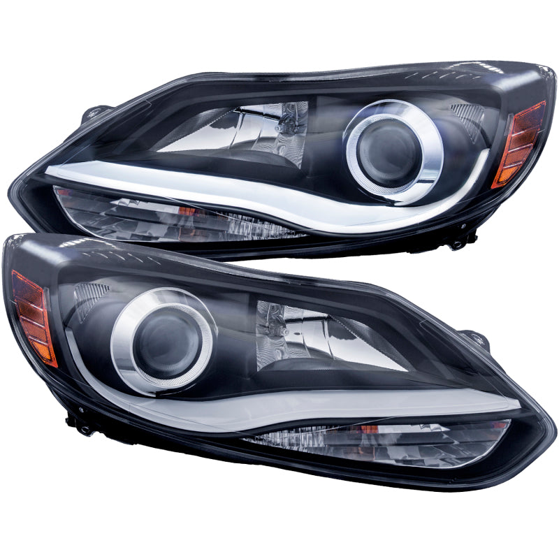 Anzo 2012-2014 Ford Focus Projector Headlights w/ Plank Style Design Black 121490 Photo - Primary