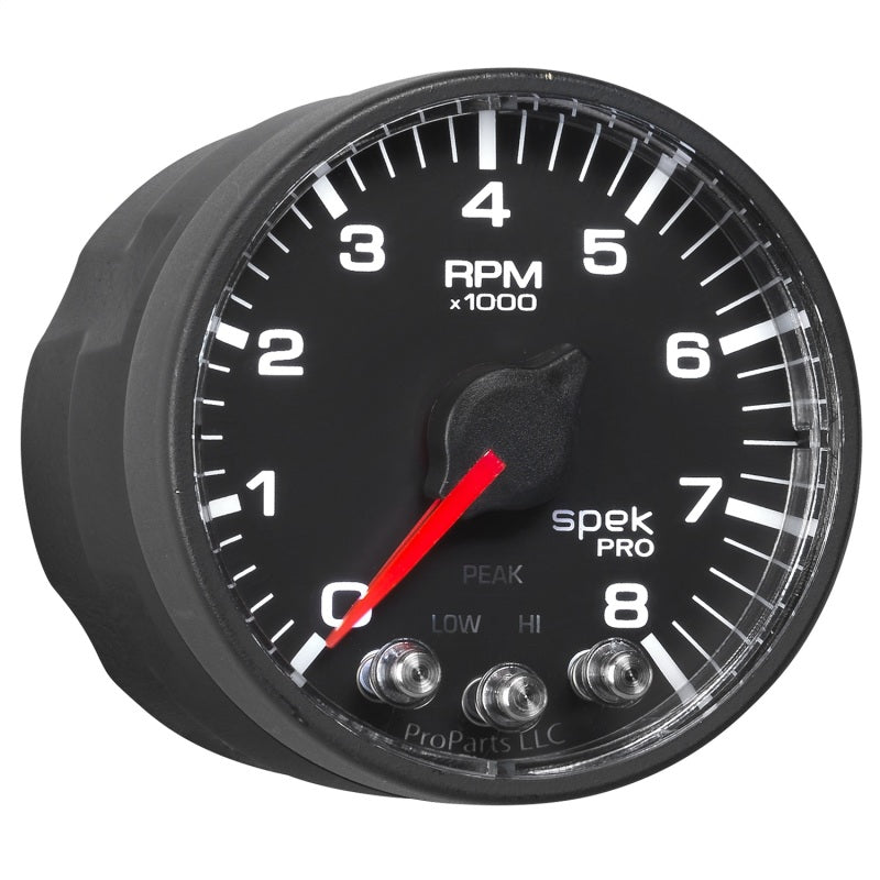 Autometer Tach 2" 8k RPM w Shift Light & Pk Mem Blk/Blk Spek P334328 User 6