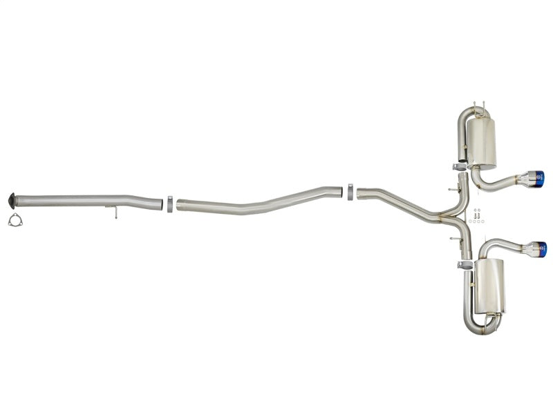 aFe Takeda 3in 304 Stainless Steel Cat-Back Exhaust System w/ Dual Center 49-36618-L Photo - Unmounted