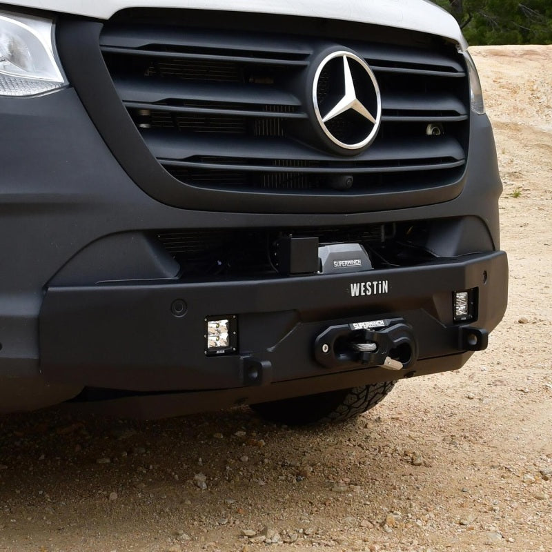 Westin 19-23 Mercedes-Benz Sprinter Pro-Series Mid Width Front Bumper - Textured Black 58-311295 58-311295 Photo - Mounted