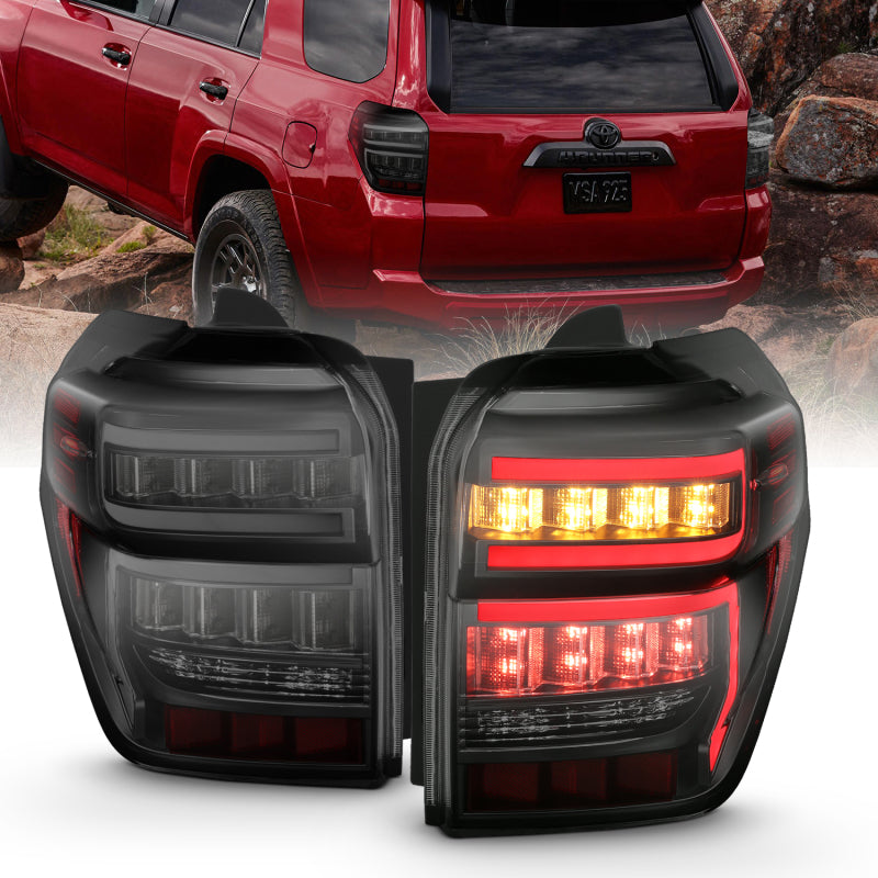 ANZO 2014-2020 Toyota 4Runner T.L Black Housing Smoke Lens Red Light Bar W/Sequential 311312 311312 Photo - Primary