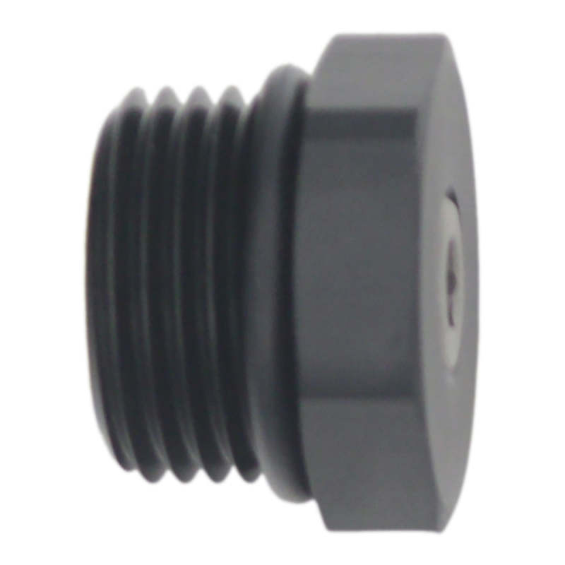 DeatschWerks 10AN ORB Male Plug Fitting with 1/8in NPT Gauge Port - Anodized Matte Black 6-02-0732-B 6-02-0732-B Photo - Primary