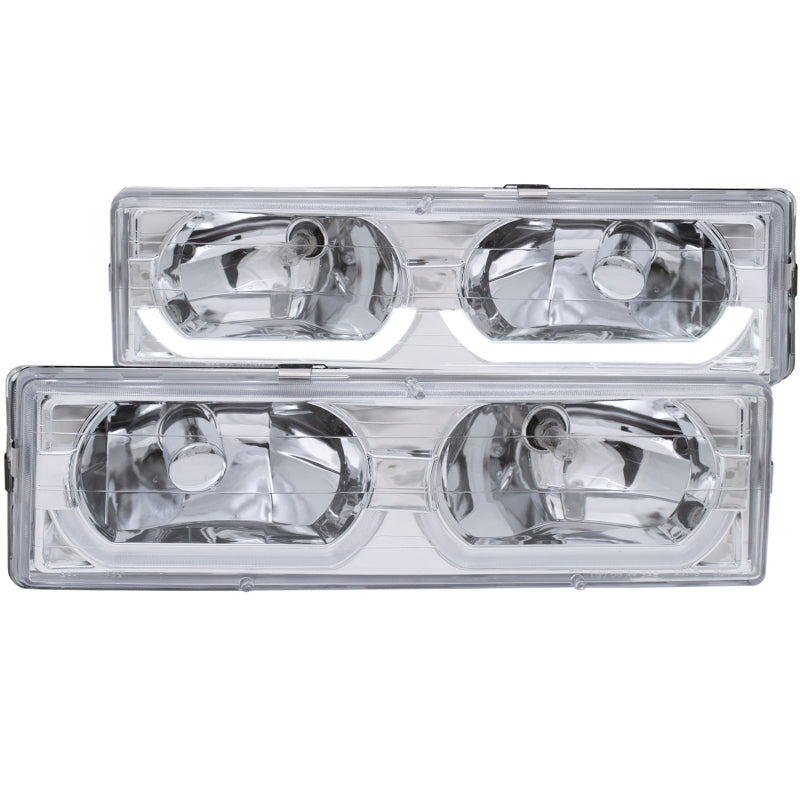 Anzo 1988-1998 Chevrolet C1500 Crystal Headlights Chrome w/ Low - Brow 111300 Photo - Primary