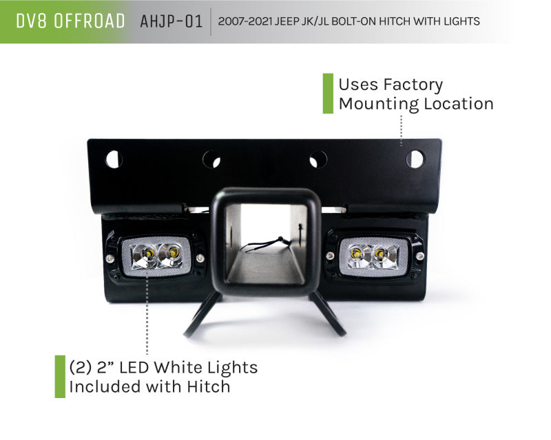 DV8 Offroad 07-21 Jeep Wrangler (JK/JL) Bolt-On Hitch w/ Lights AHJP-01 AHJP-01 User 6