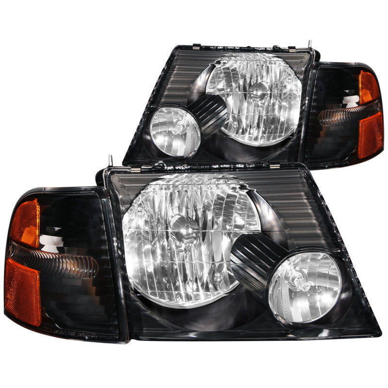 Anzo 2002-2005 Ford Explorer Crystal Headlights Black w/ Corner Lights 2pc 111071 Photo - Primary